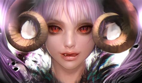 Purple-haired female succubus, fantasy art, demon HD wallpaper | Wallpaper Flare