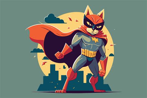 Cat superhero vector illustration 22325387 Vector Art at Vecteezy