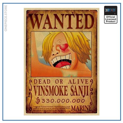 One Piece anime Wanted Poster - Sanji Bounty official merch | One Piece ...