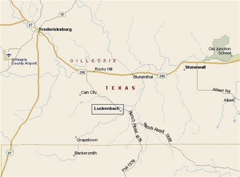 HILL COUNTRY REGION: LUCKENBACH TEXAS MAP