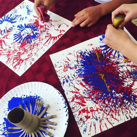 Fireworks Painting - Easy Patriotic Craft for Kids - Glitter On A Dime | Patriotic crafts ...