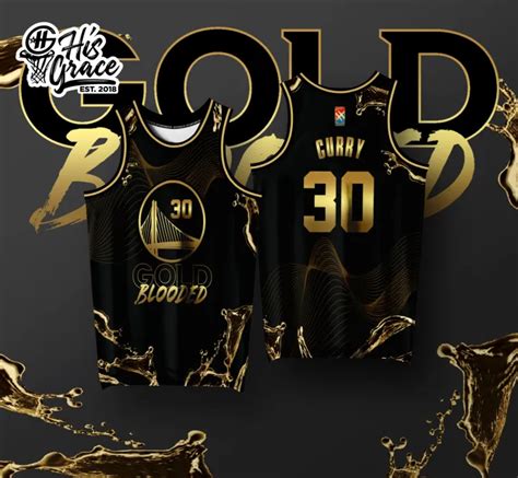 GSW GOLD BLOODED CURRY HG BASKETBALL JERSEY FULL SUBLIMATION customized ...