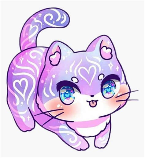 #kawaii #purplecat #sailormoon - M Jenni Illustrations Cat, HD Png Download is free transparent ...