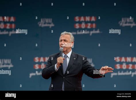 May 6, 2023: Ankara Metropolitan Municipality Mayor Mansur Yavas is addressing his supporters at ...