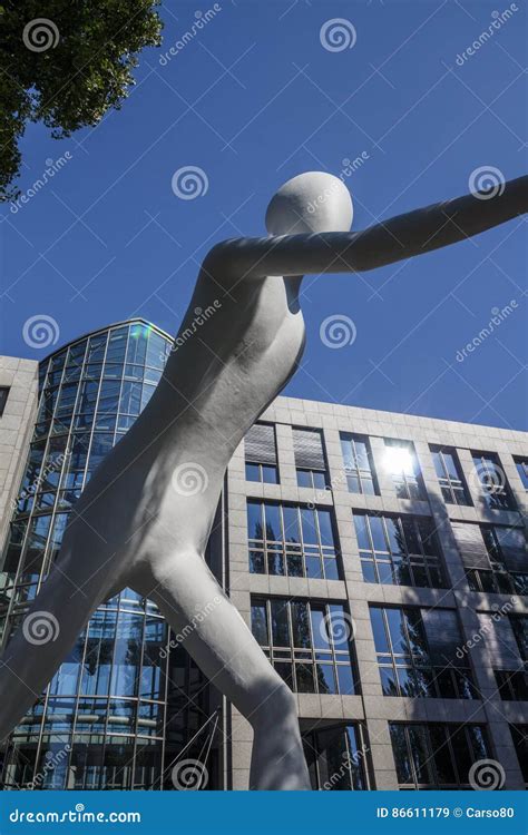 Walking Man Sculpture in Munich, Germany, 2015 Editorial Stock Image ...