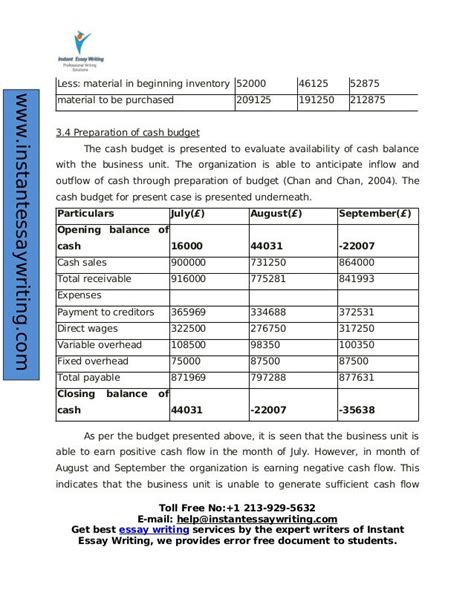 Sample Report on Management accounting by Experts