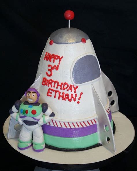 Buzz Lightyear Rocket Ship Cake | Rocket ship cakes, Toy story cakes, Rocket cake