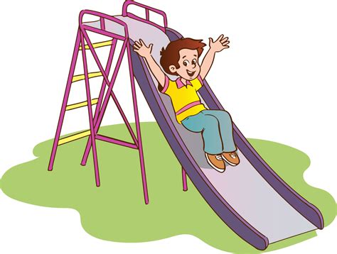 boy sliding down the slide cartoon vector 17076260 Vector Art at Vecteezy