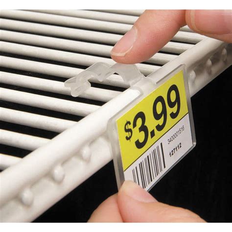 Fold-N-Hold® Clear Plastic Double-Wire Shelf Label Holder With Snap Lock Closure - 2 1/4"L x 1 1/4"H