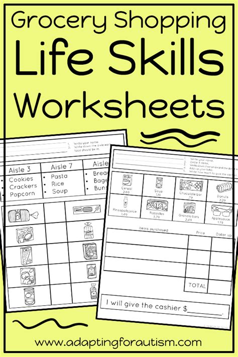 Grocery Store Math Worksheets - Life Skills Special Education Activities | Life skills special ...