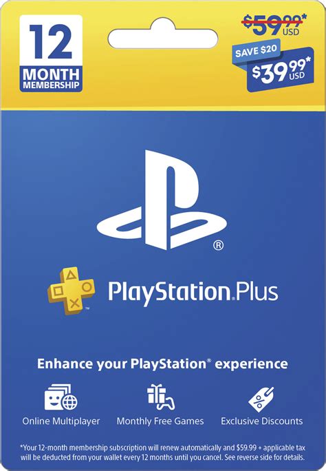 Best Buy: Sony $39.99 PlayStation Plus 12-Month Membership PS Plus 12M BF 39.99