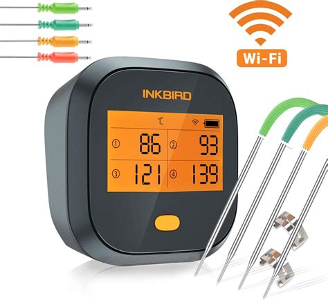 Inkbird Wi-Fi Wireless Meat Thermometer, IBBQ-4T BBQ Thermometer for Grilling with Magnetic ...