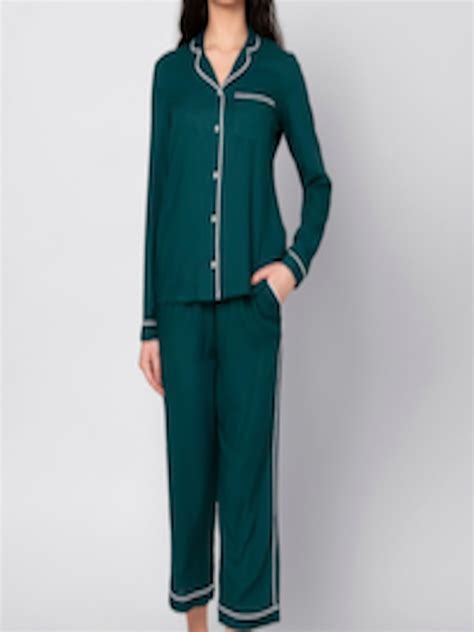 Buy FabAlley Women Green Solid Night Suit - Night Suits for Women 12184592 | Myntra