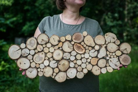 Natural raw tree slices rustic wall hanging sculpture wooden | Etsy ...