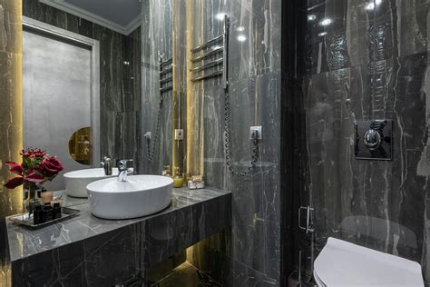 Modern black bathroom with sink · Free Stock Photo