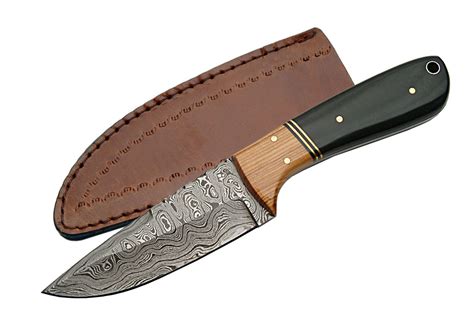 8" Damascus Steel Fixed Blade Hunting Knife - Frontier Blades