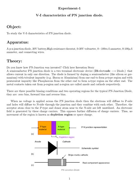 1. PN junction - Experiment- V-I characteristics of PN junction diode ...