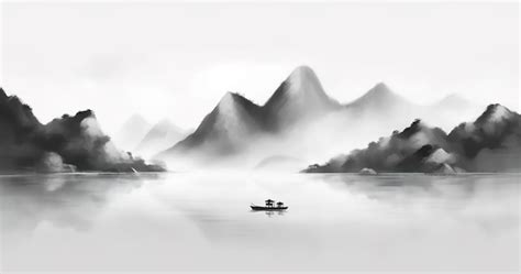 Premium AI Image | Chinese landscape ink painting