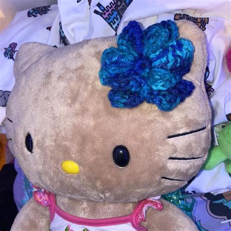 Hello kitty build a bear crochet flower bow... - Depop