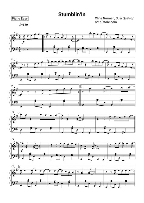 Chris Norman, Suzi Quatro - Stumblin' In sheet music for piano download | Piano.Easy SKU ...