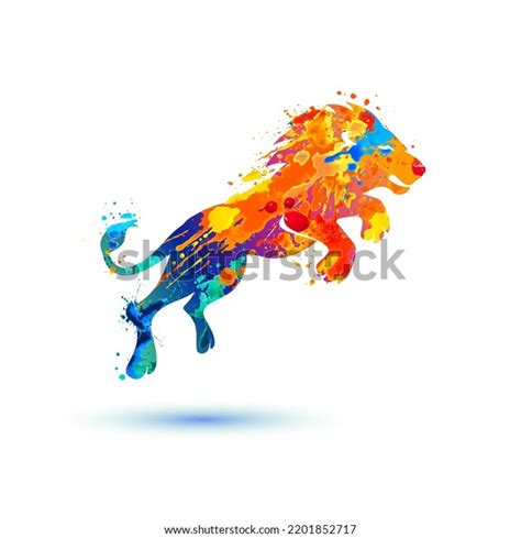 Jumping Lion Vector Icon Running Lion Stock Vector (Royalty Free ...