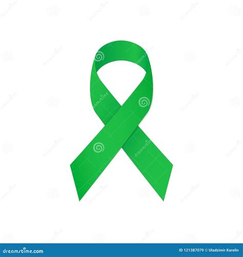 Green Ribbon on a White Background, As Symbol Mental Health. Stock ...