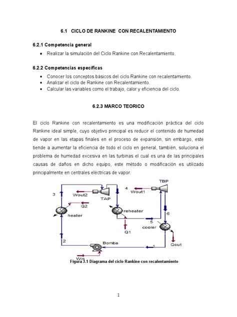 Ciclo de Rankine Con Recalentamiento | Termodinámica | Química Física