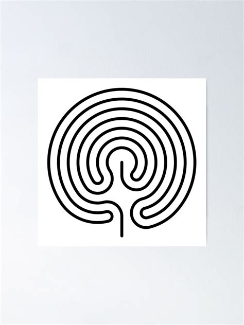 "Classical labyrinth Ariadne’s thread - White Background" Poster for Sale by rupertrussell ...