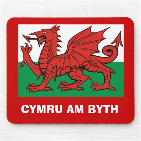 Welsh flag, "Cymru am byth", The red dragon Mouse Pad | Zazzle