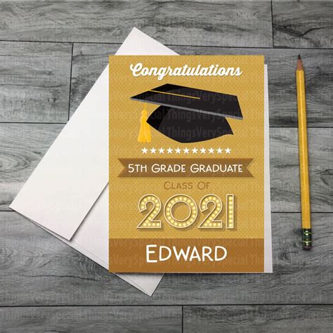 5th Grade Graduation Card Personalized Fifth Grade Graduation - Etsy