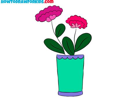 Flower Pot Drawing Easy Step By | Best Flower Site