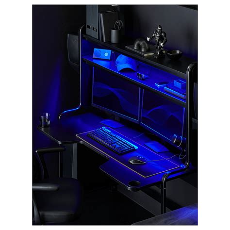 FREDDE Gaming desk, black, 185x74x146 cm - IKEA