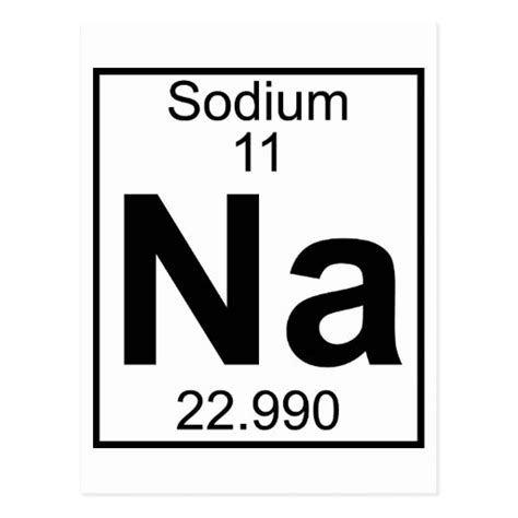 Element 011 - Na - Sodium (Full) Postcard | Zazzle