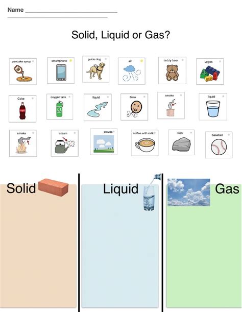 Ficha online de States of matter, solid liquid and gas para k-8. Puedes hacer los ejercicios onl ...