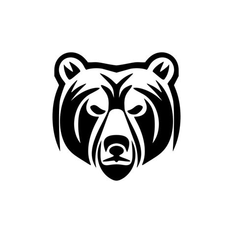 Logo of a bear in black and white vector form 21828014 Vector Art at Vecteezy