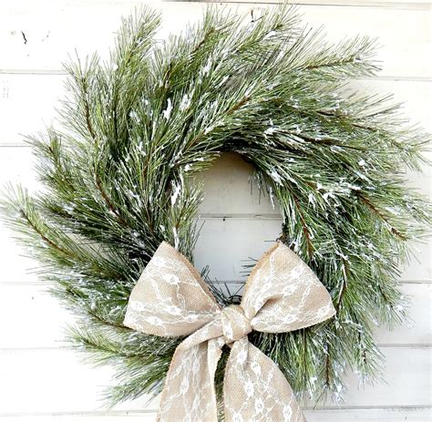 Winter Wreath-Holiday Door Wreath-SNOWY PINE Wreath-Winter Door Wreath-Holiday Door Wreath ...