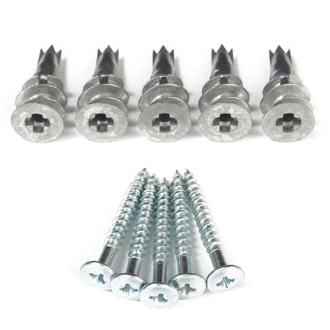 MTGATHER 5Pcs Zinc Alloy Plasterboard Fixings Self Drill Cavity Wall Speed Anchor Plugs ...