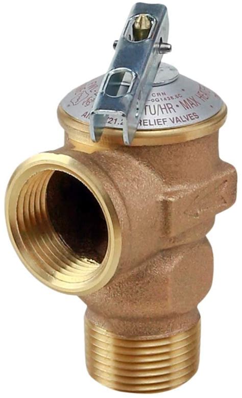 Midline Valve Pressure Relief Valve, for Tankless Water Heater, Led-Free, Full Port, Forged ...