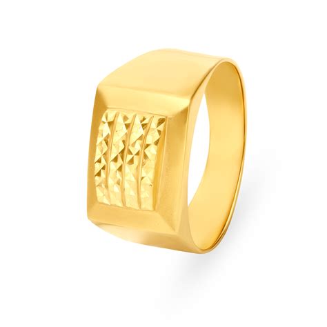 Enthralling Geometric Gold Ring for Men