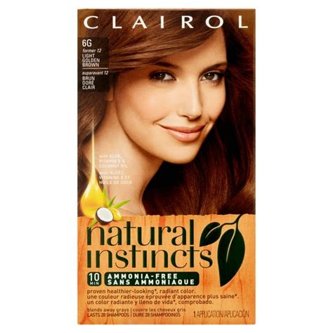 Clairol Natural Instincts Semi-Permanent Hair Color, Light Golden Brown ...