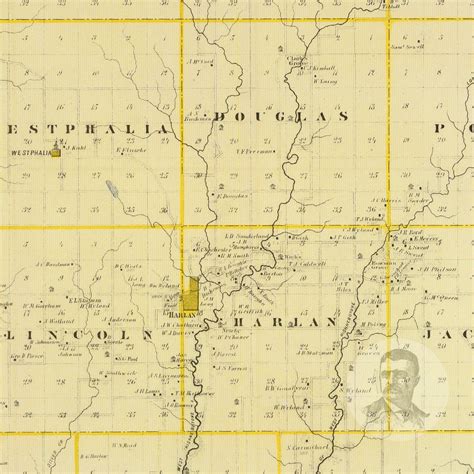 Shelby County Iowa Vintage Map From 1875 Old County Map Art | Etsy UK