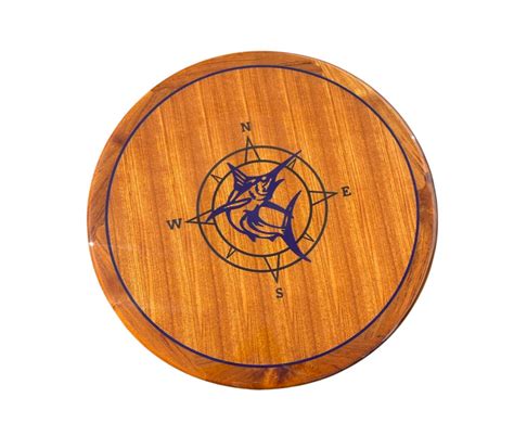 36" Round table with Marlin/Compass Rose inlay-High Gloss finish – MariTeak