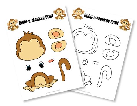 Easy Build-a-Monkey Craft for Kids with FREE Template | Monkey crafts, Monkey template, Free ...