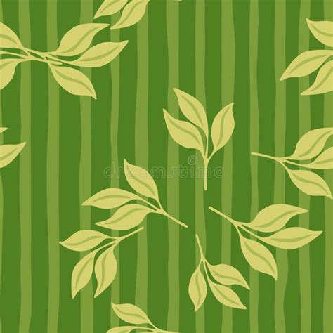 Simple Leaves Seamless Pattern. Decorative Forest Leaf Endless Wallpaper Stock Vector ...