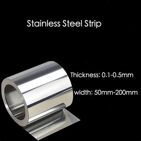 2 Meter Thin Stainless Steel Strip Thickness 0.1/0.2/0.3mm Stainless ...