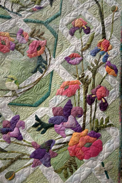 amazing hand applique quilts | Flowers Are A-Blooming" | Art quilts, Quilts, Applique quilting