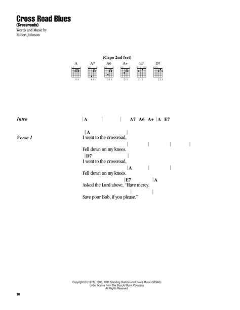 Cross Road Blues (Crossroads) by Robert Johnson - Guitar Chords/Lyrics - Guitar Instructor