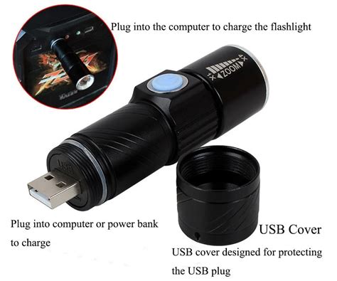 Mini LED flashlight, Rechargeable USB port, 4x zoom multiplier, long range - Best Online ...