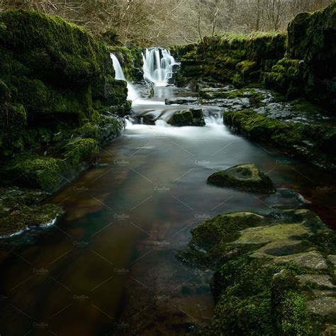 Waterfall at Sgwd Isaf Clun-Gwyn | Nature Stock Photos ~ Creative Market