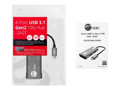 SIIG 4-Port USB 3.1 Gen 2 10G Hub - hub - 4 ports